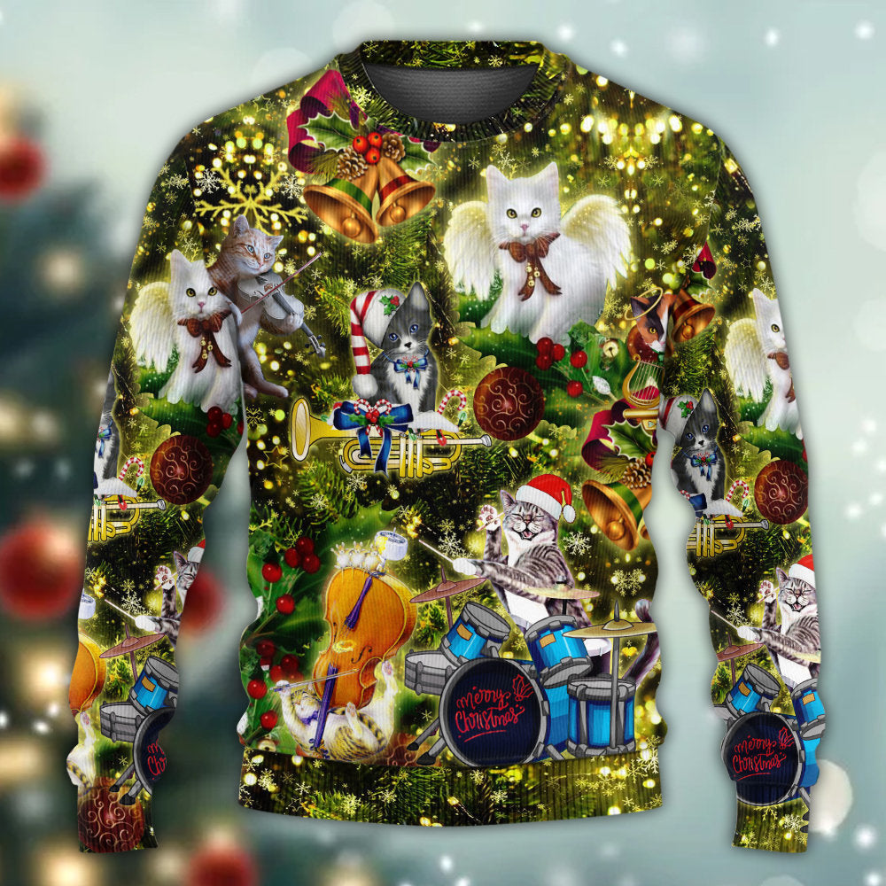 Cat Merry Christmas Angel Sweater For Winter Celebrations Family Events And Relaxed Seasonal Styling