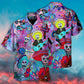 Floral Guitar Sugar Skull Hawaiian Shirt Artwork Detail For Tropical Trips And Casual Outings