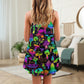 Neon Magic Mushroom Style V-Neck Sleeveless Cami Dress For Vacations Parties And Expressive Warm Weather Styling