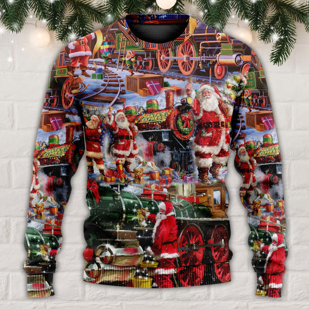 Santa Snow Village Spirit Of Giving Sweater For Festive Family Events Casual Wear And Holiday Gift Giving