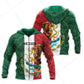 Mexican Flag Pattern Hoodie For Traditional Artwork Lovers Travel And Relaxed Daily Outfits