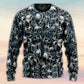 Skull Heat Energy Sweater For Art Fans Travel Parties And Distinctive Casual Style