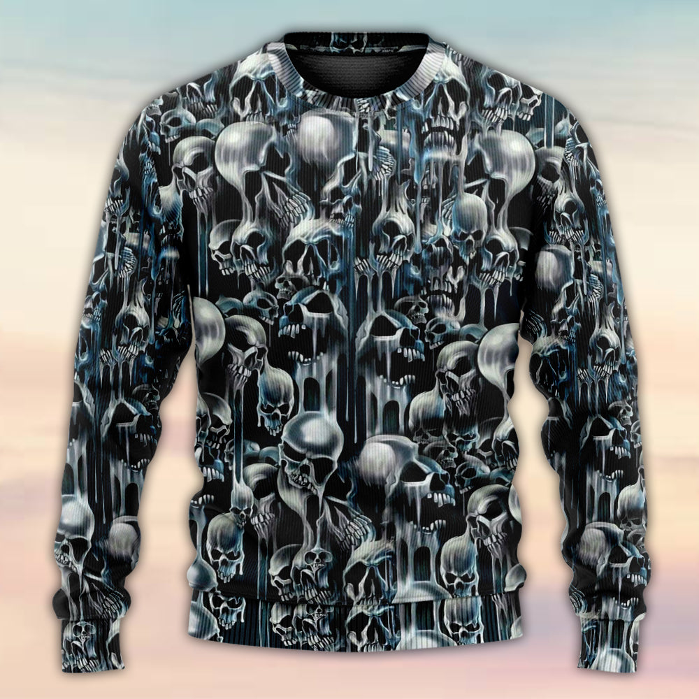 Skull Heat Energy Sweater For Art Fans Travel Parties And Distinctive Casual Style