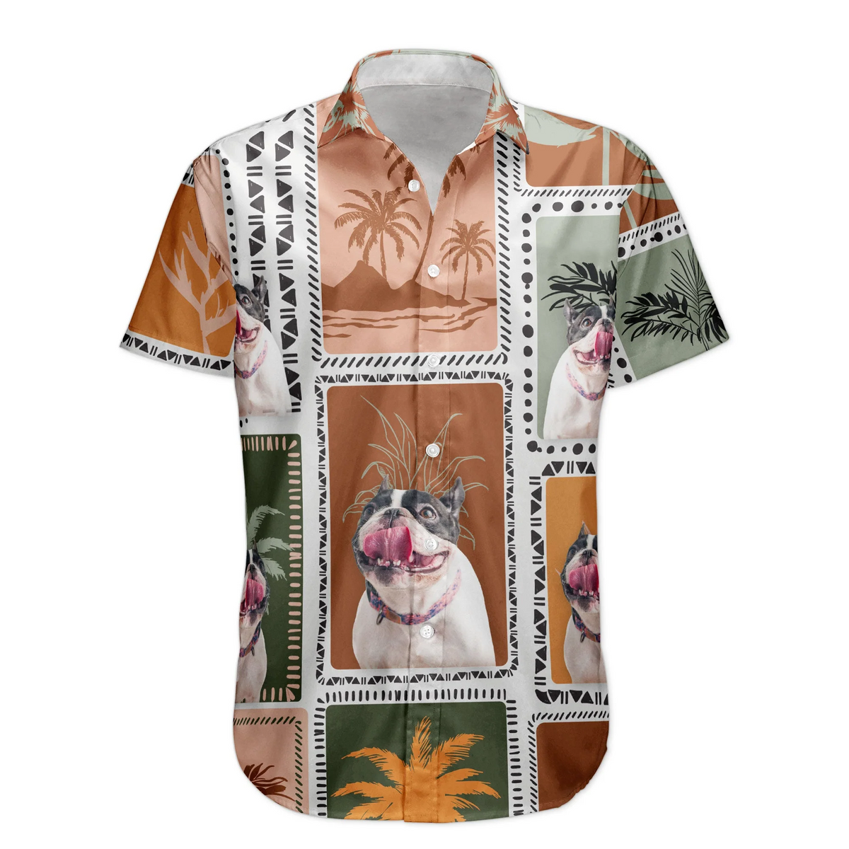 Funny Retro Tropical Custom Face Photo Palm Hawaiian Shirt For Warm Weather Events And Casual Wear
