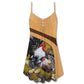Old Rooster And Cute Chick V-Neck Sleeveless Cami Dress For Festivals Travel And Relaxed Casual Summer Wear