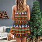 Christmas Santa Holiday Joy V-Neck Sleeveless Cami Dress For Festive Events And Casual Summer Styling