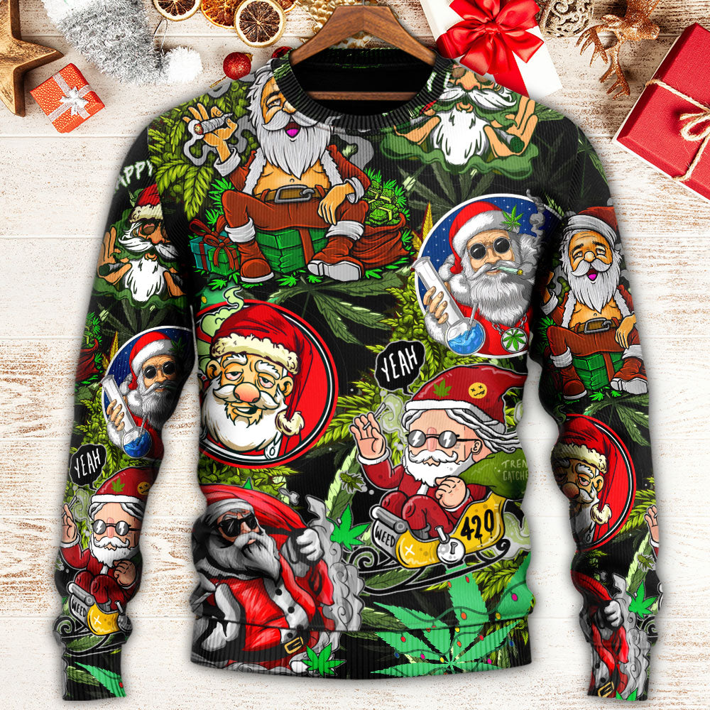 Christmas Hippie Santa Peace Sweater For Holiday Parties Family Gatherings And Seasonal Gift Giving