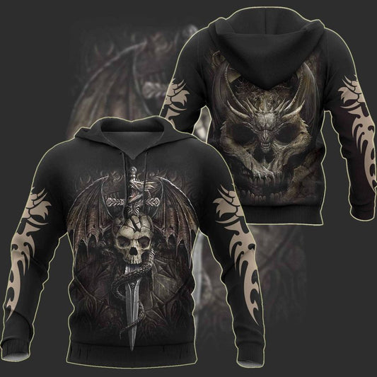 Dragon Skull Legend Hoodie For Alternative Events Seasonal Outings And Gift Ideas