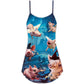 Halloween Flying Pig Pumpkin Scary V-Neck Sleeveless Cami Dress For Summer Events And Comfortable Everyday Style