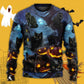 Halloween Black Cat Dark Night Sweater For Halloween Events Weekend Outings And Creative Gift Giving