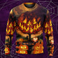 Halloween Pumpkin Wild Fantasy Sweater For Art Fans Travel Parties And Distinctive Casual Style