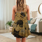 Black Cat Put Your Paws Up V-Neck Sleeveless Cami Dress For Festivals Travel And Relaxed Casual Summer Wear