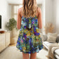 Tabby Cat Lover Art V-Neck Sleeveless Cami Dress For Summer Events And Comfortable Everyday Style