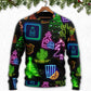 Christmas Neon Drink Sweater For Holiday Travel Winter Outings And Cheerful Gift Giving