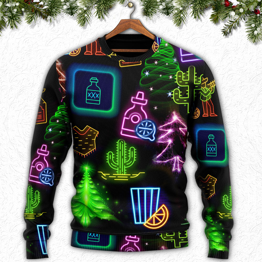 Christmas Neon Drink Sweater For Holiday Travel Winter Outings And Cheerful Gift Giving