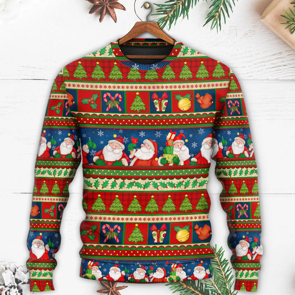 Christmas Santa Claus Happy Xmas Sweater For Festive Parties Family Photos And Comfortable Seasonal Wear