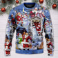 Santa And Snowman Happy Holiday Sweater For Holiday Parties Family Gatherings And Seasonal Gift Giving