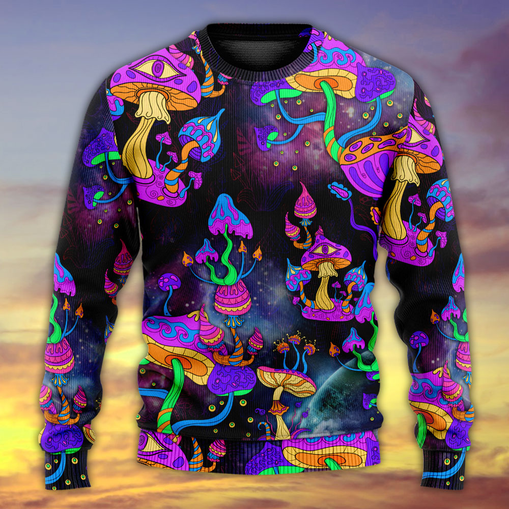 Hippie Mushroom Sweater For Festival Adventures Vacations And Relaxed Daily Styling