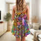 Hippie Patriotic Cool Style V-Neck Sleeveless Cami Dress For Summer Getaways Parties And Expressive Hippie Style