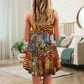 Jazz Lover Cat Style V-Neck Sleeveless Cami Dress For Music Lovers Travel And Expressive Summer Fashion