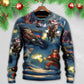 Christmas Santa Action Adventure Sweater For Winter Celebrations Family Events And Thoughtful Gifting
