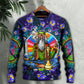 Hippie Peace Sign Retro Sweater For Festival Adventures Vacations And Relaxed Daily Styling
