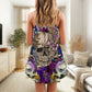 Skull Mushroom Psychedelic Magic V-Neck Sleeveless Cami Dress For Summer Events And Comfortable Everyday Style