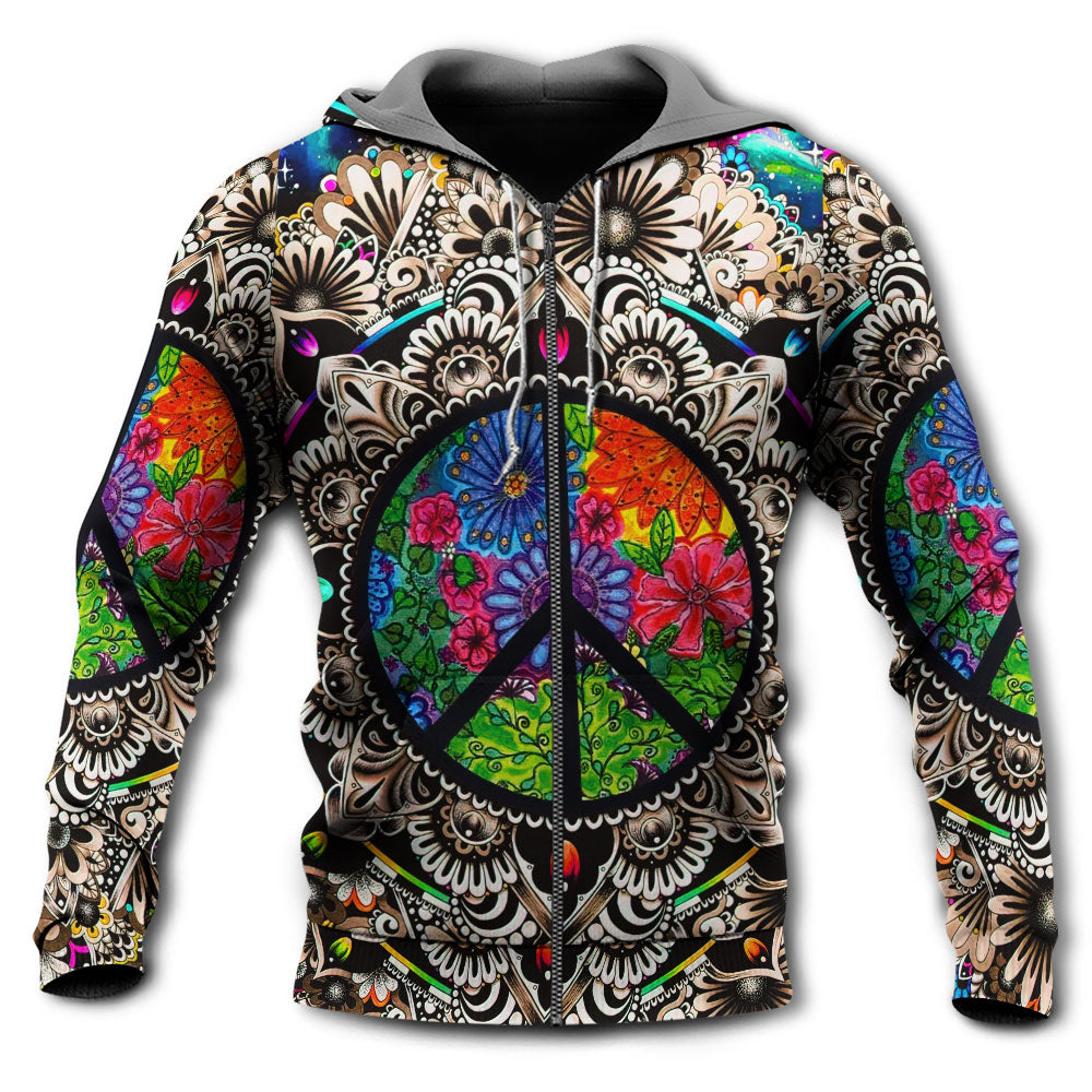 Hippie Peace Galaxy Hoodie For Festival Adventures Daily Outfits And Gift Giving