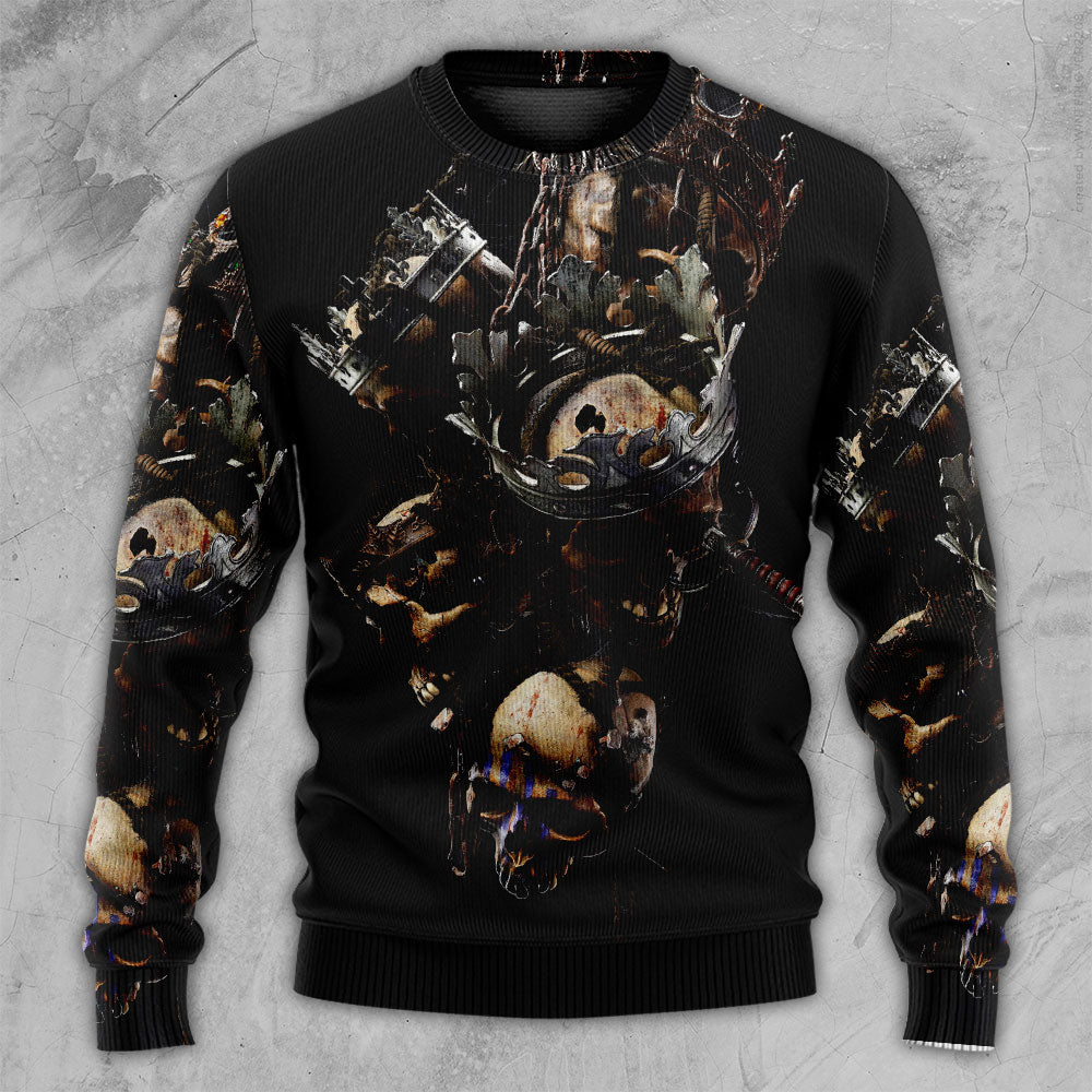 Skull Royal Legend Fantasy Sweater For Halloween Events Weekend Outings And Creative Gift Giving