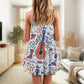 Country Guitar Music Festival V-Neck Sleeveless Cami Dress For Vacations And Casual Warm Weather Wear
