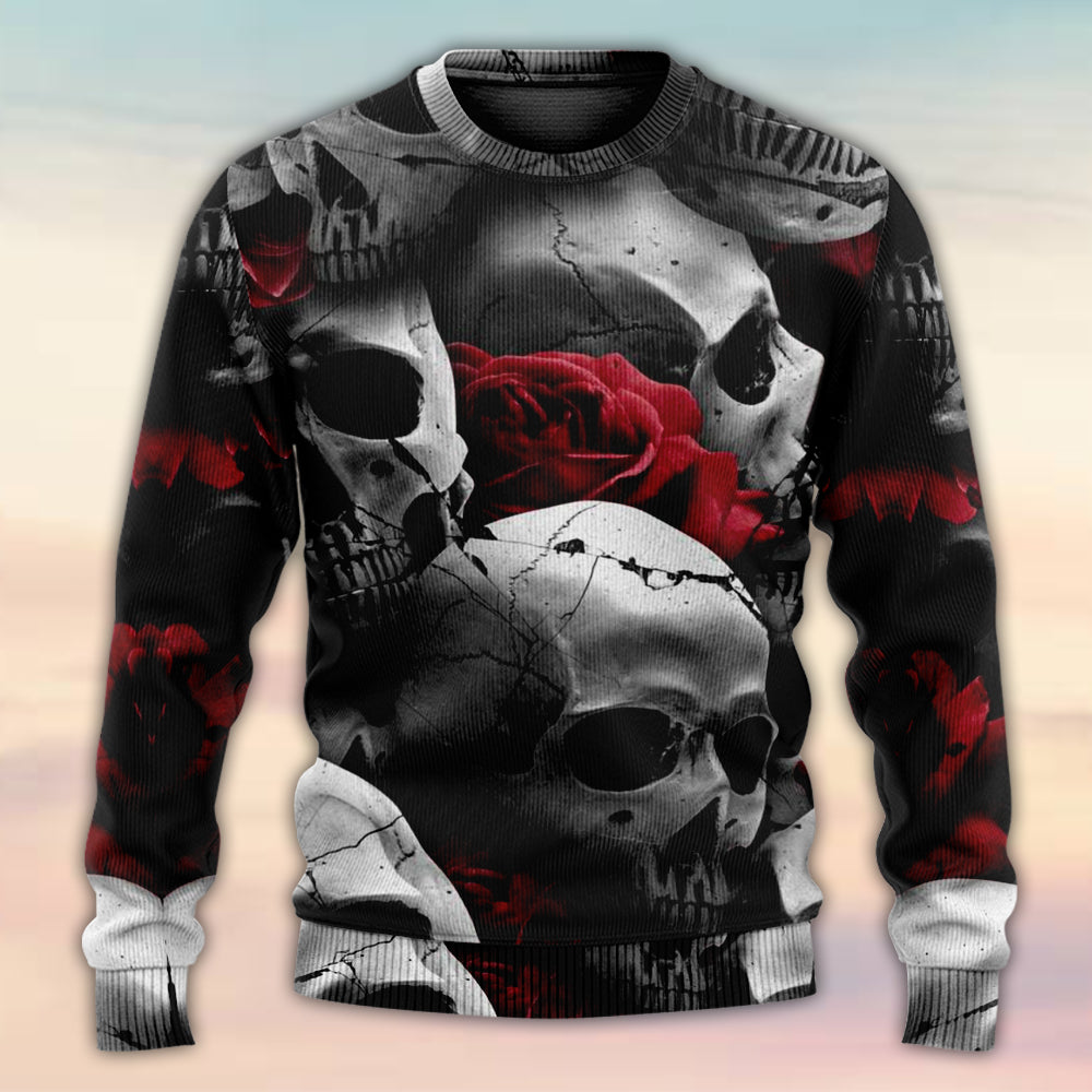 Skull Rose Fantasy Sweater For Alternative Outfits Seasonal Events And Everyday Comfort