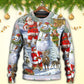 Christmas Santa Snowman Elf Happy Sweater For Holiday Travel Winter Outings And Cheerful Gift Giving