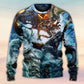 Epic Dragon Battle Fantasy Sweater For Animal Inspired Style Events And Comfortable Daily Wear