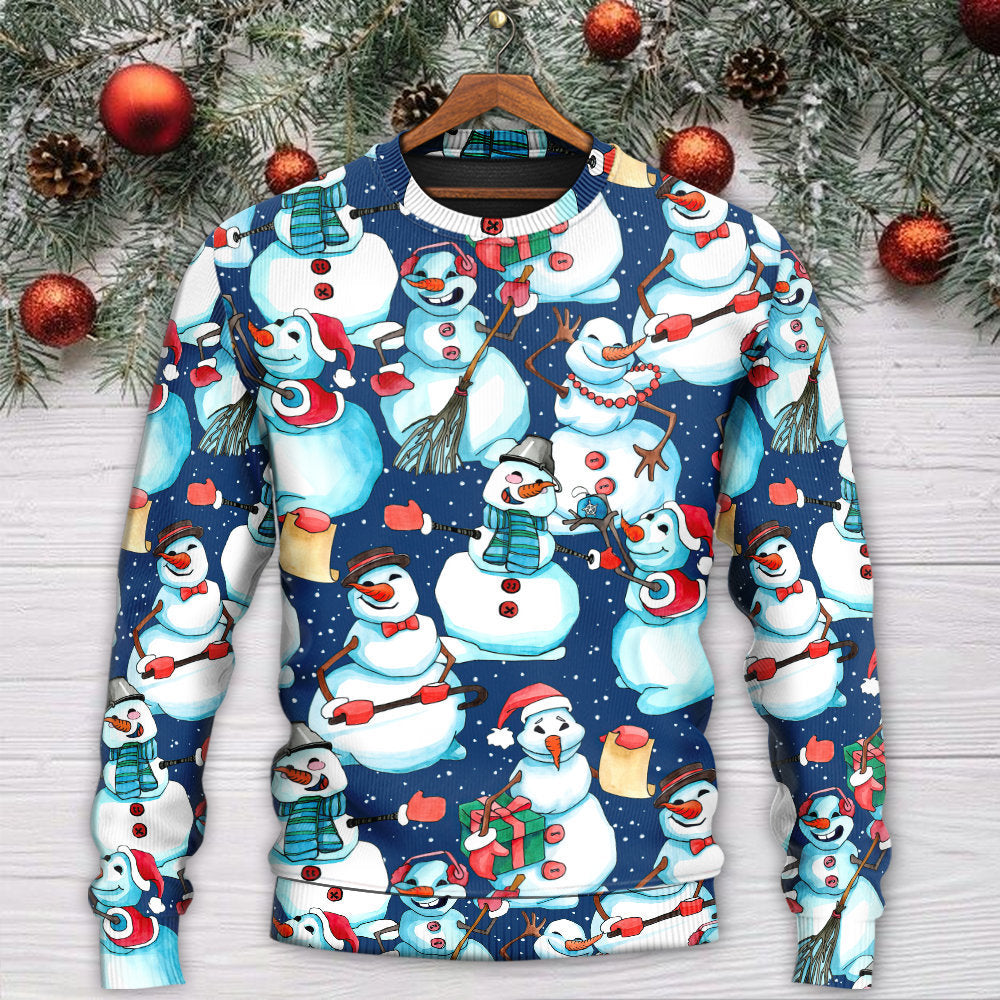 Christmas Happy Snowman Xmas Sweater For Winter Celebrations Family Events And Relaxed Seasonal Styling