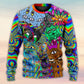 Hippie Cat Abstract Mind Sweater For Free Spirited Outfits Holidays And Everyday Comfort