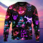Skull Neon Happy Holiday Sweater For Winter Celebrations Family Events And Relaxed Seasonal Styling