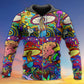 Hippie Colorful Mushroom Love Hoodie For Colorful Streetwear Festivals And Comfortable Daily Wear