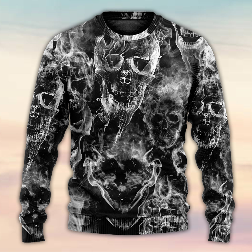 Skull Smoke Dark Fantasy Sweater For Casual Wear Parties And Thoughtful Gifting