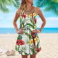 Parrot Is Calling And I Must Go V-Neck Sleeveless Cami Dress For Ocean Lovers And Sunny Getaways