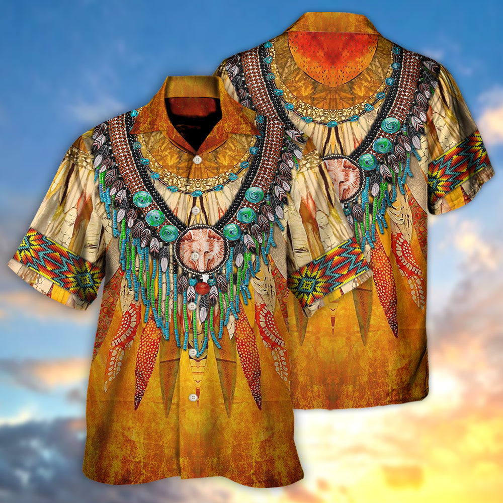 Bohemian Orange Peace Hawaiian Shirt Design Detail For Sunny Adventures And Casual Wear