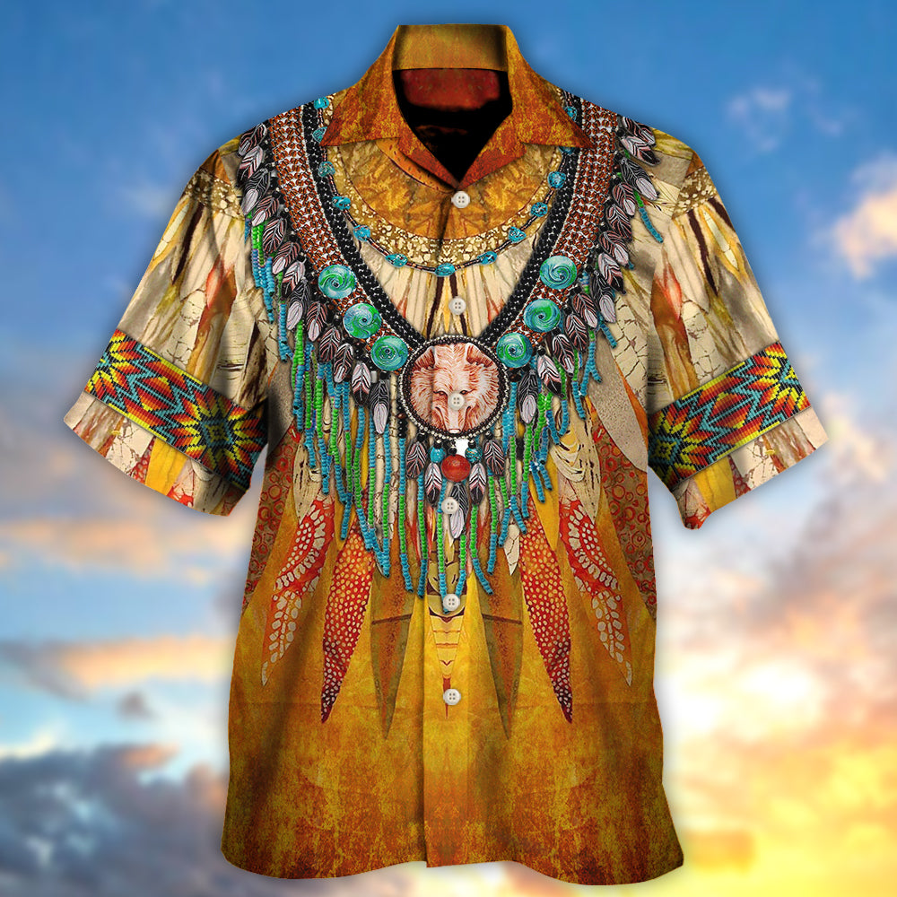 Bohemian Orange Peace Hawaiian Shirt For Vacation Days And Relaxed Coastal Outings