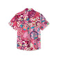 Retro Floral 60S Musical Hippie Hawaiian Shirt For Summer Vacation, Beach Travel, And Casual Wear