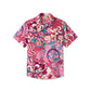 Retro Floral 60S Musical Hippie Hawaiian Shirt For Summer Vacation, Beach Travel, And Casual Wear