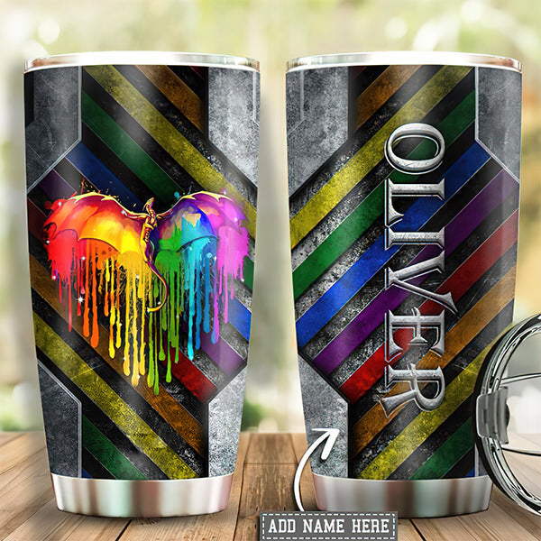 LGBT Dragon Colorful Love Personalized 20 Oz Tumbler For Coffee Travel And Daily Drinks