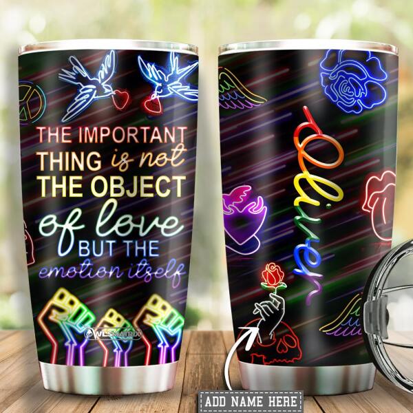 LGBT Bird Love The Important The Object Personalized 20 Oz Tumbler For Coffee Travel And Daily Drinks