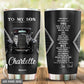 Hot Rod To My Son Personalized 20 Oz Tumbler For Coffee Travel And Daily Drinks