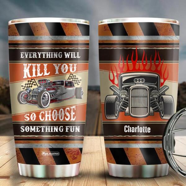 Hot Rod Extreme Sport Personalized 20 Oz Tumbler For Coffee Travel And Daily Drinks