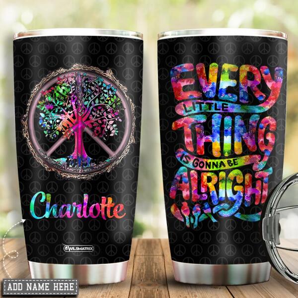 Hippie Alright Personalized 20 Oz Tumbler For Coffee Travel And Daily Drinks