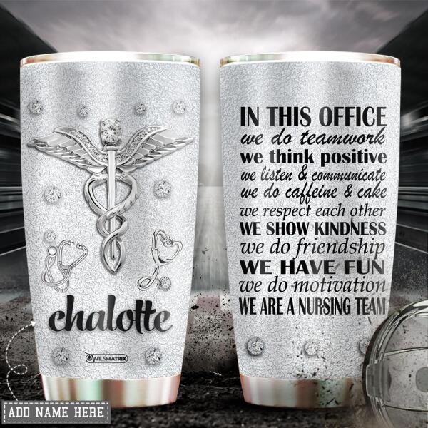 Nurse In This Office Personalized 20 Oz Tumbler For Coffee Travel And Daily Drinks