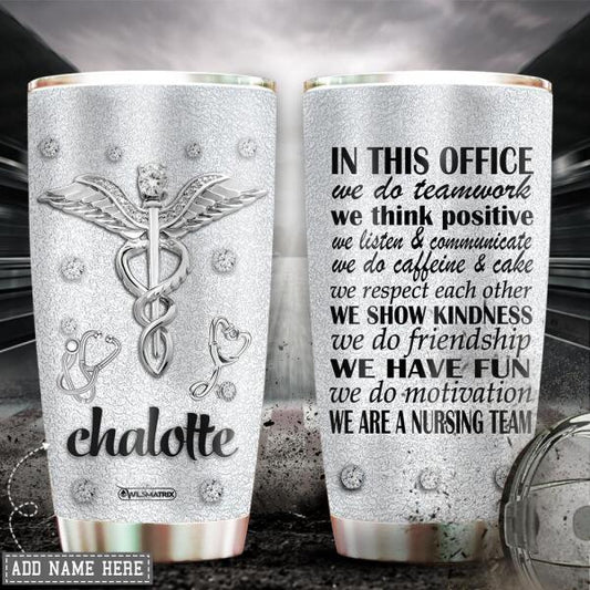 Nurse In This Office Personalized 20 Oz Tumbler For Coffee Travel And Daily Drinks
